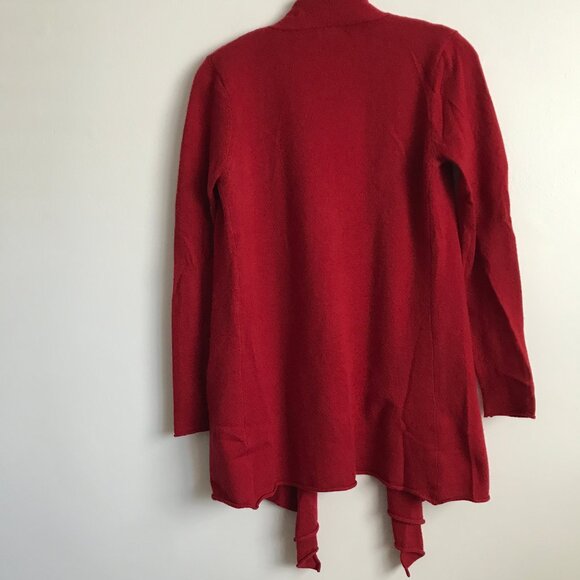 Neiman Marcus Cashmere Cardigan Red Open Front Womens XS - Picture 5 of 8